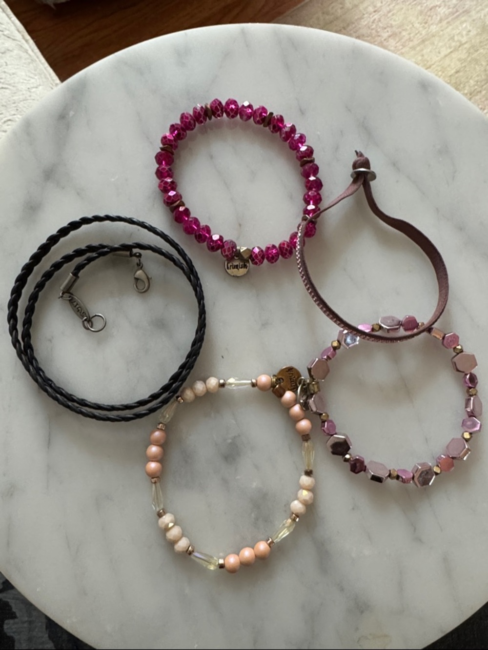 Women’s Pink Beaded Bracelet Set